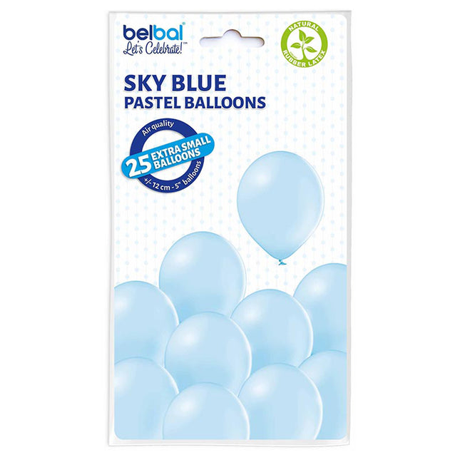 25 Stk. Luftballon Unifarben Ø 12cm | Hellblau #003