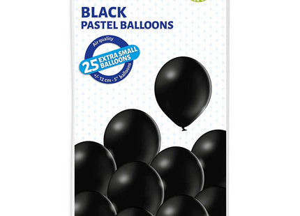 25 Stk. Luftballon Unifarben Ø 12cm | Schwarz