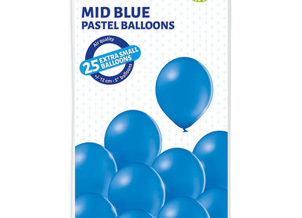 25 Stk. Luftballon Unifarben Ø 12cm | Mittelblau #012