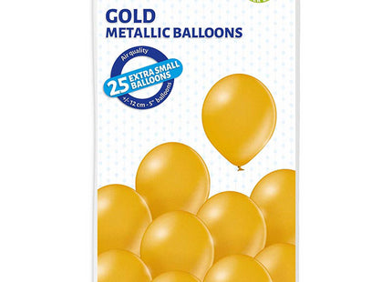 25 Luftballons Uni Metallic Ø 12cm | Gold