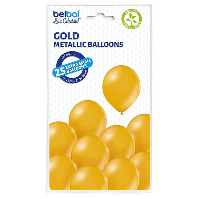 25 Stk. Luftballon Uni Metallic Ø 12cm | Gold