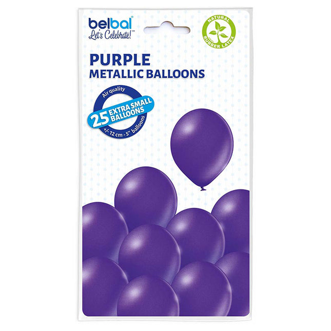 25 Stk. Luftballon Uni Metallic Ø 12cm | Lila #062