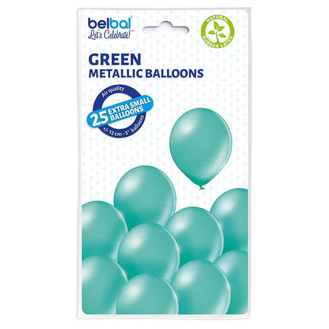 25 Stk. Luftballon Uni Metallic Ø 12cm | Grün