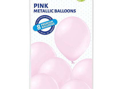 8 Luftballons Metallic Ø30/33cm | Rosa #071