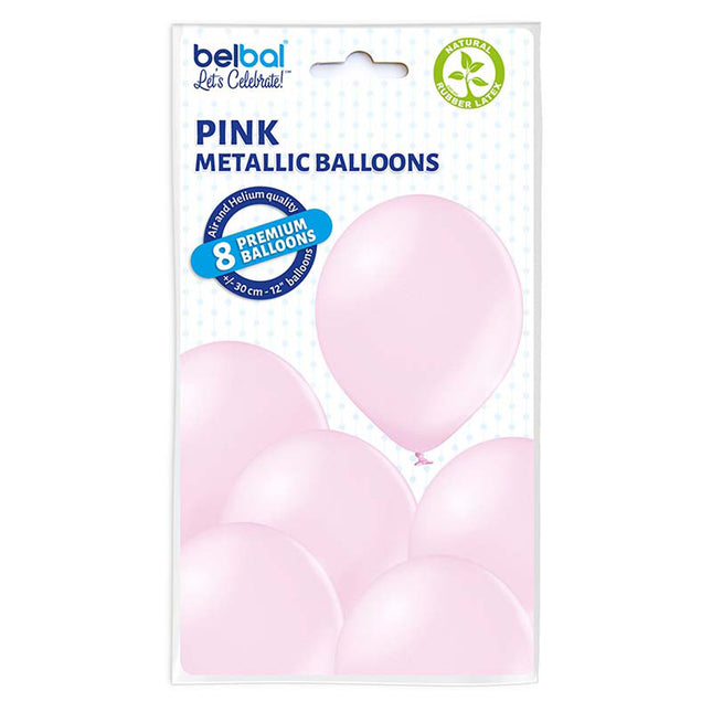 8 Luftballons Metallic Ø30/33cm | Rosa #071
