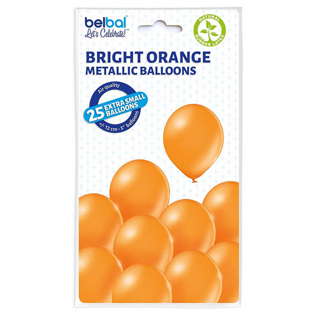 25 Stk. Luftballon Uni Metallic Ø 12cm | Orange
