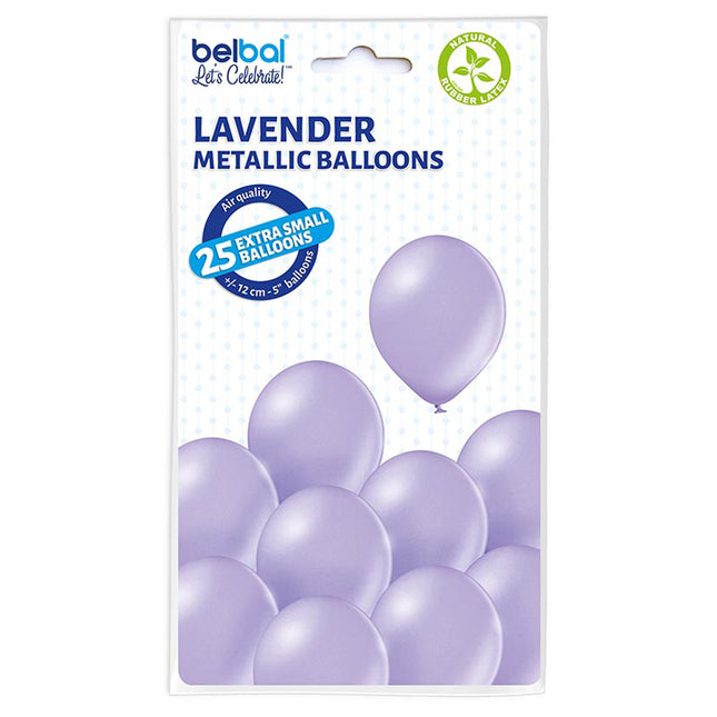 25 Stk. Luftballon Uni Metallic Ø 12cm | Lavendel