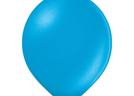 25 Stk. Luftballon Uni Metallic Ø 12cm | Cyanblau