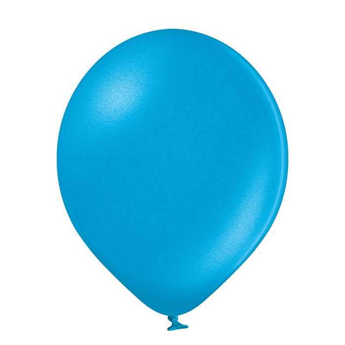 25 Stk. Luftballon Uni Metallic Ø 12cm | Cyanblau