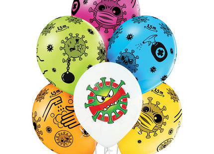 Latexballons Stop Corona 12"/30cmØ  6Stk.