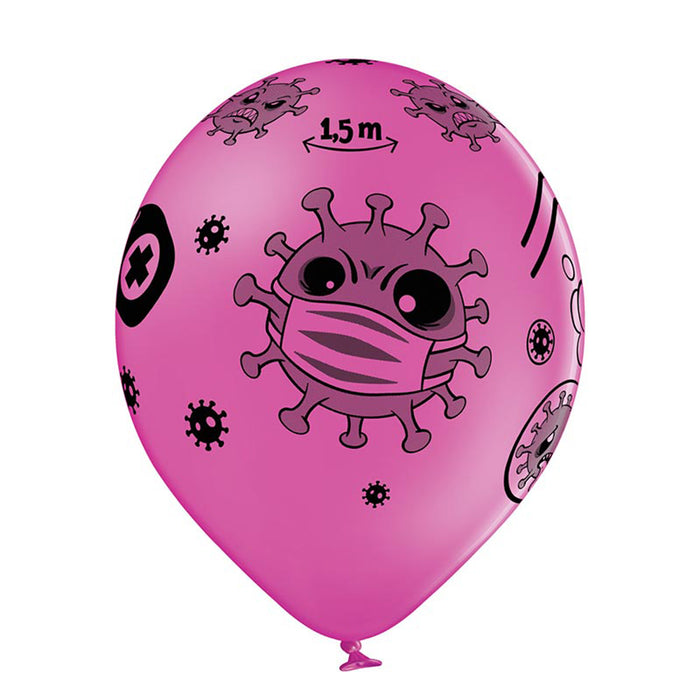 Latexballons Stop Corona 12"/30cmØ  6Stk.