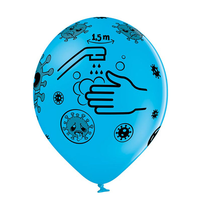 Latexballons Stop Corona 12"/30cmØ  6Stk.