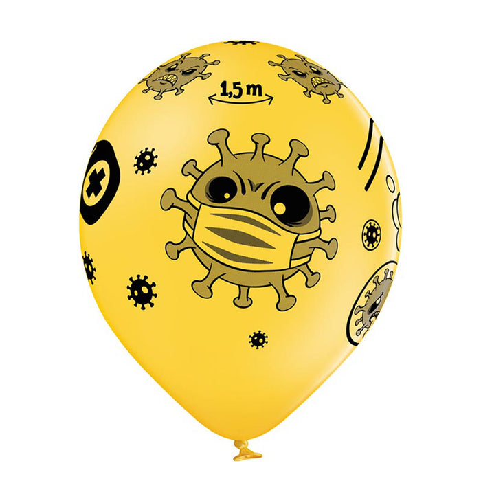 Latexballons Stop Corona 12"/30cmØ  6Stk.