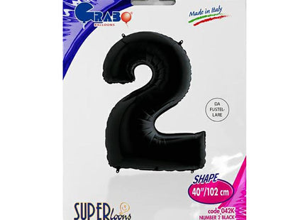 Riesenzahl Folienballon 40"/102cm | Schwarz #2