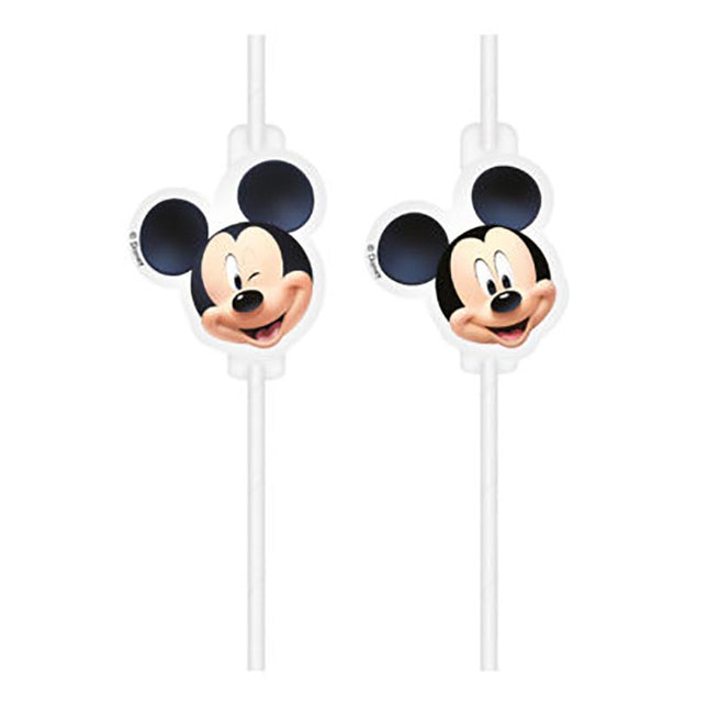 Strohhalm Papier Mickey Maus 4Stk.
