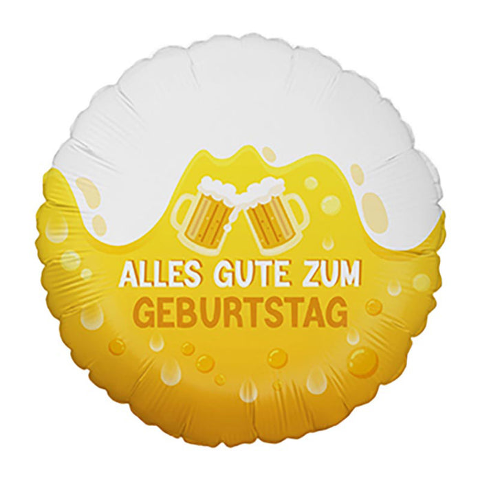 ABC18 Folienballon "Alles Gute zum Geburtstag Biergläser" | Ø 46 cm