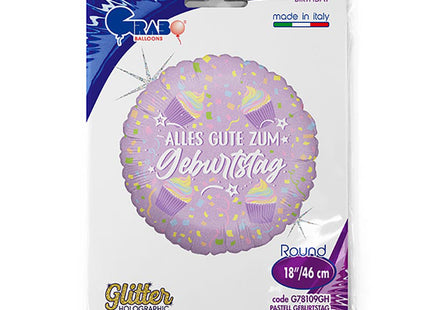 ABC18 Alles Gute zum Geburtstag Glitter Cupcakes 46 cm