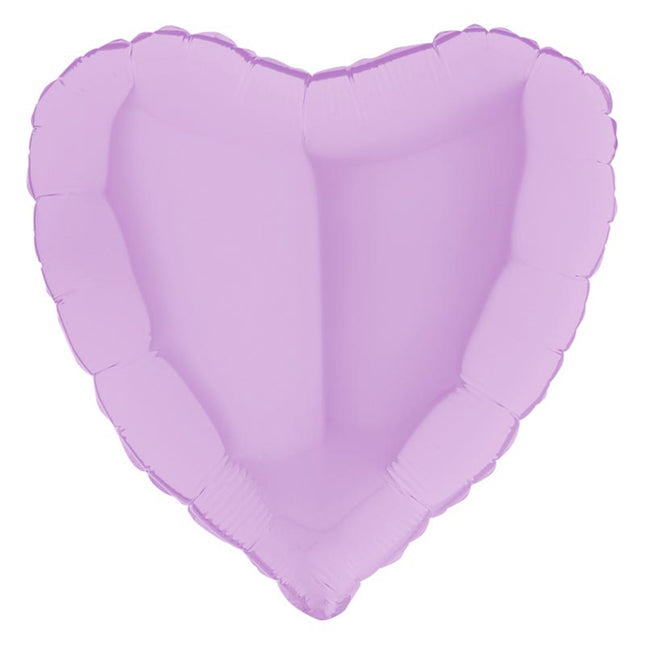 ABC18 Uni Herz 46 cm Lavendel Matte Satin