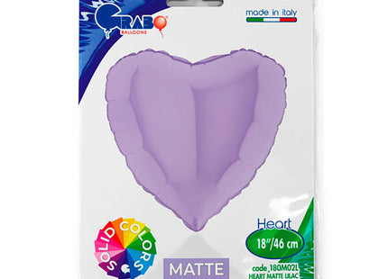 ABC18 Uni Herz 46 cm Lavendel Matte Satin