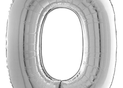 Riesenzahl Folienballon 26"/66cm | Silber #0