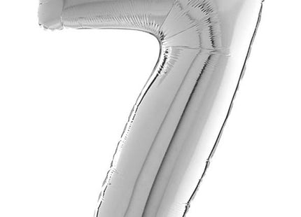 Riesenzahl Folienballon 26"/66cm | Silber #7