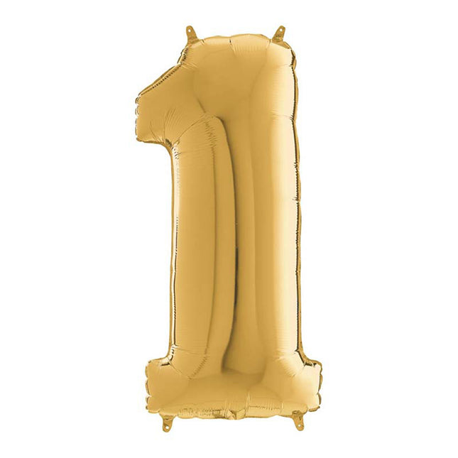 Riesenzahl Folienballon 26"/66cm | Gold #1