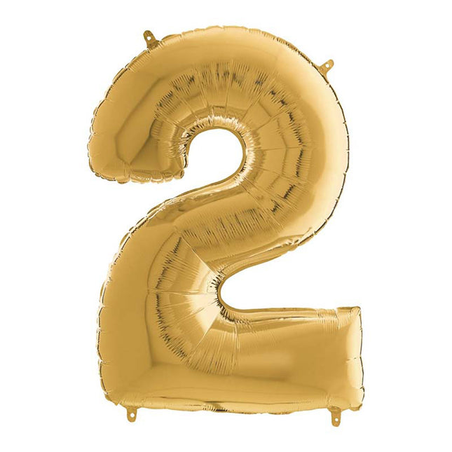 Riesenzahl Folienballon 26"/66cm | Gold #2