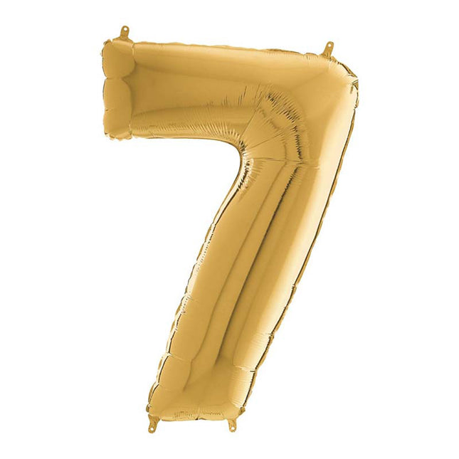 Riesenzahl Folienballon 26"/66cm | Gold #7