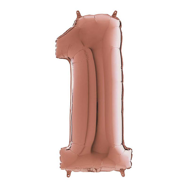 Riesenzahl Folienballon 26"/66cm | Rosegold #1