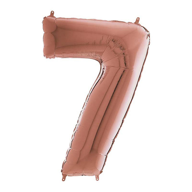 Riesenzahl Folienballon 26"/66cm | Rosegold #7
