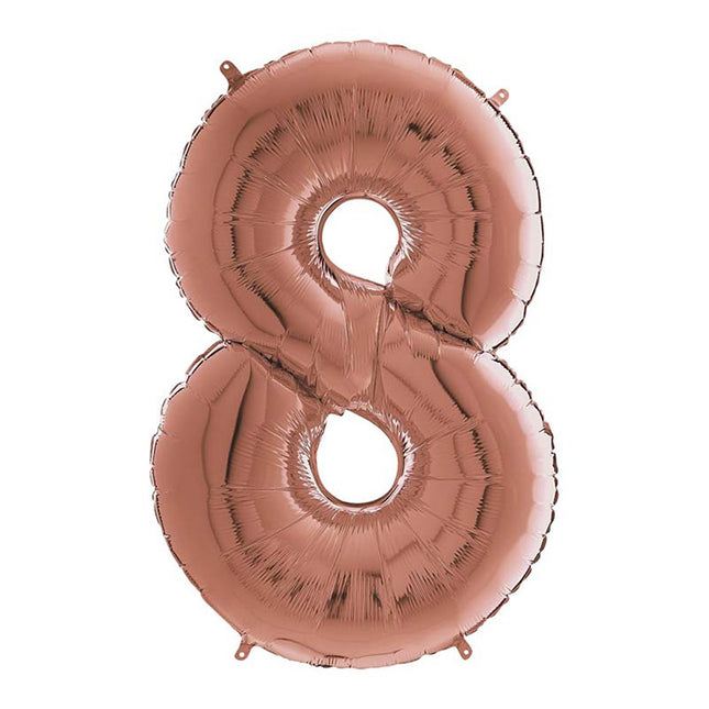 Riesenzahl Folienballon 26"/66cm | Rosegold #8