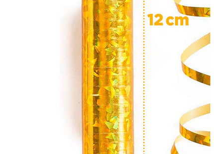 Luftschlangen "Holografisch" 4m / 5 Rollen | Gold/Silber