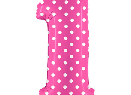 Riesenzahl Folienballon 40"/89cm | Dots Pink #1
