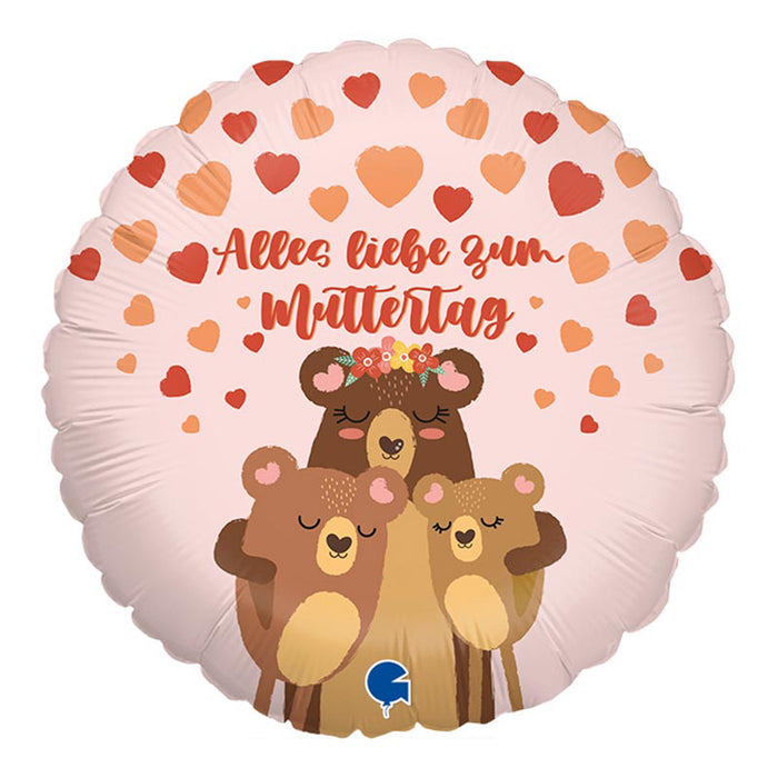 ABC18 Folienballon "Muttertag BÃ¤rchen" | Ø 46 cm
