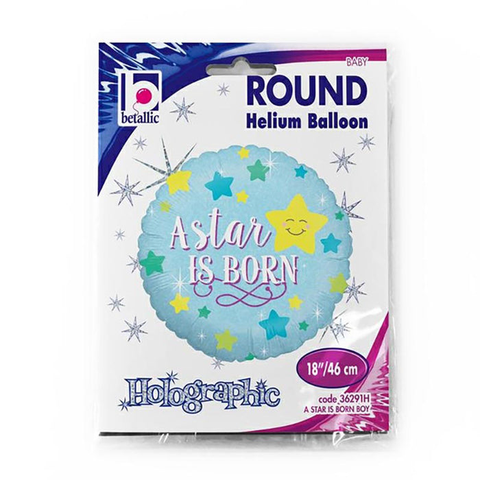 ABC18 Folienballon "A Star is Born Boy Holo" | Ø 46 cm