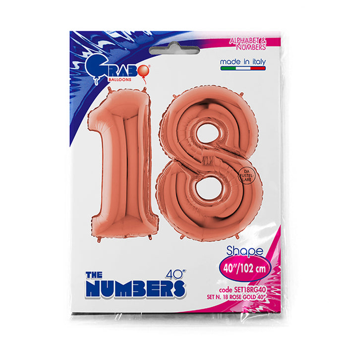 Riesenzahlen #18 Rosegold 40"/102 cm