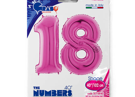 Riesenzahlen #18 Pink 40"/102 cm