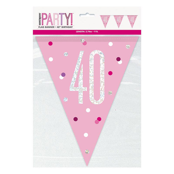 Wimpelkette Glitz #40 Pink 274 cm