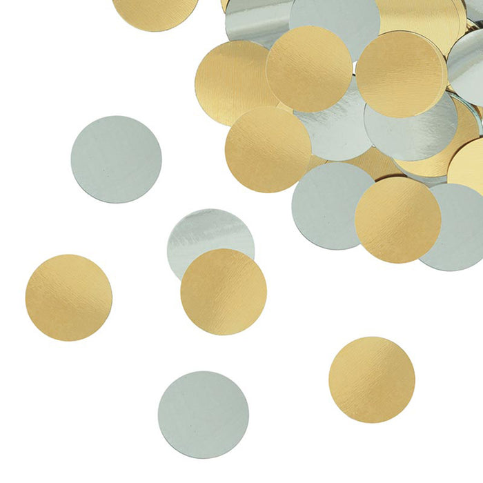 Konfetti Metall 56g Punkte Gold/Silber