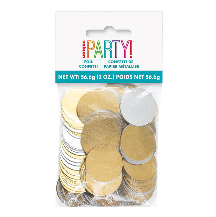 Konfetti Metall 56g Punkte Gold/Silber