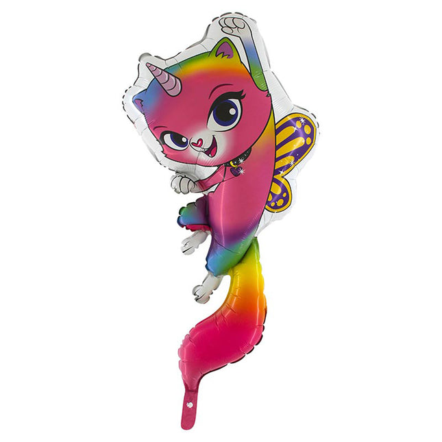 Folienballon Lose - Rainbow Butterfly Unicorn Kitty 102cm (Non-Metallic)| HF2
