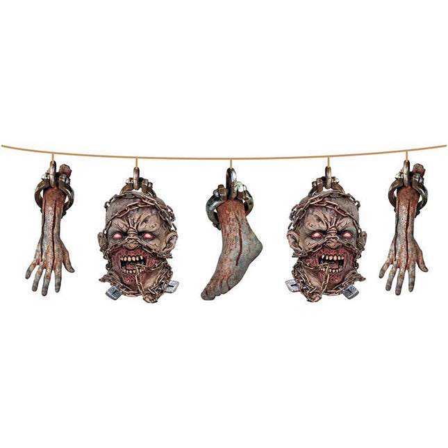 Girlande Zombie Körperteile ca. 120cm