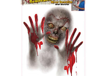 Spiegelaufkleber Blutiger Zombie ca 50x40cm