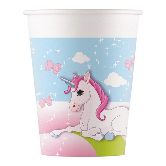 Pappbecher Einhorn 200ml/8Stk. FSC