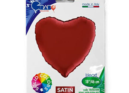 ABC18 Uni Herz 46 cm Satin Rubin Rot
