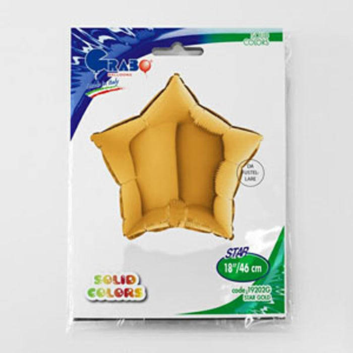 ABC18 Stern Folienballon Uni | Ø 46 cm Gold