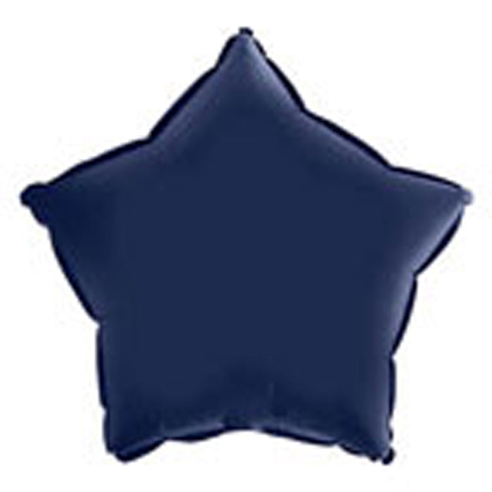 ABC18 Stern Folienballon Uni | Ø 46 cm Satin Blau