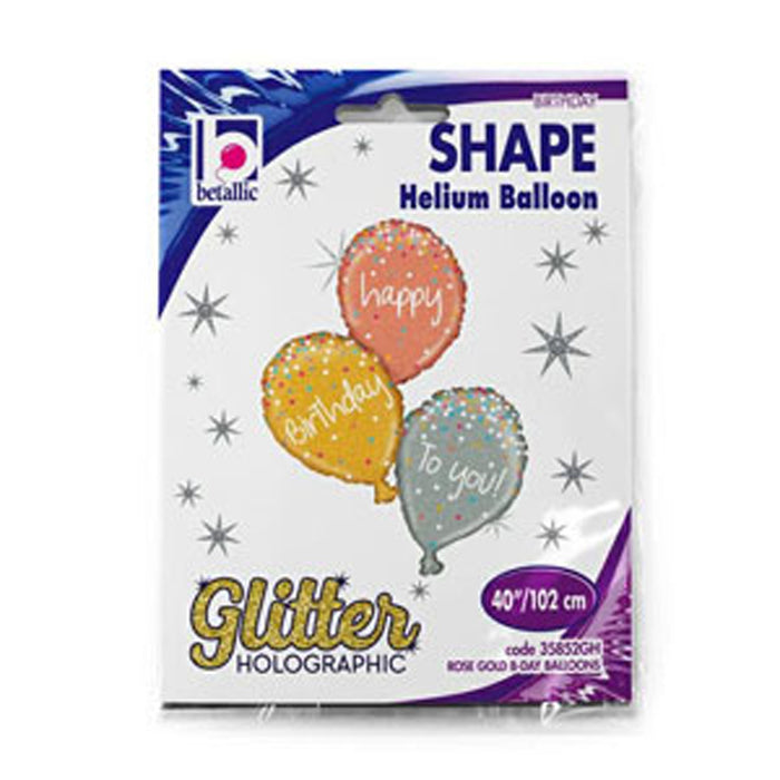 Shape Folienballon "Rose Gold B-day" | 102 cm