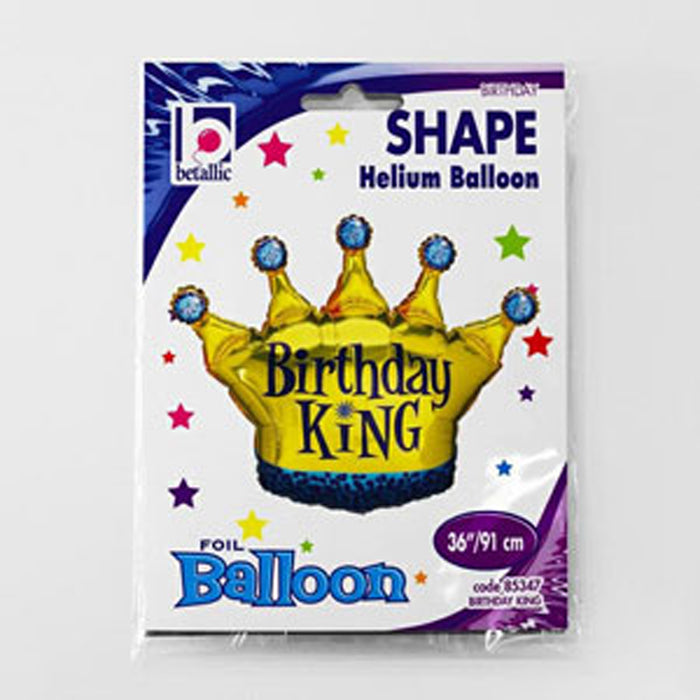 Shape Folienballon "Birthday King" Krone | 91 cm