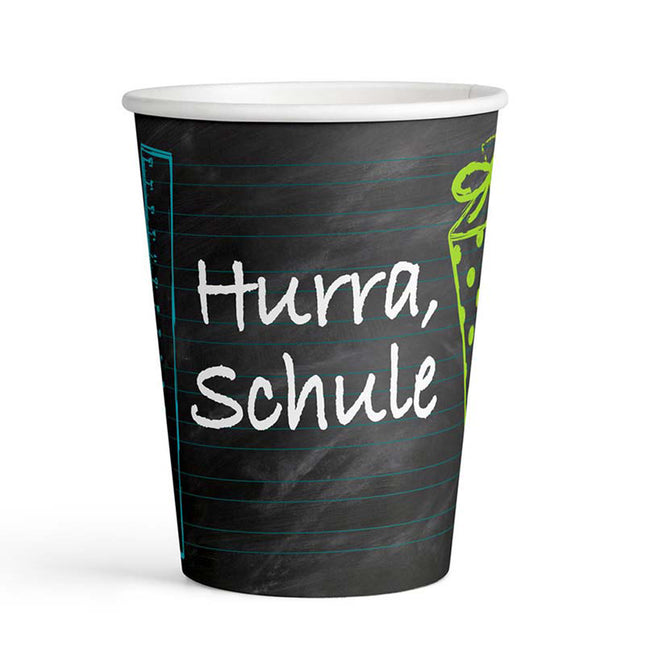 Pappbecher Hurra Schule 250ml/8 Stk.